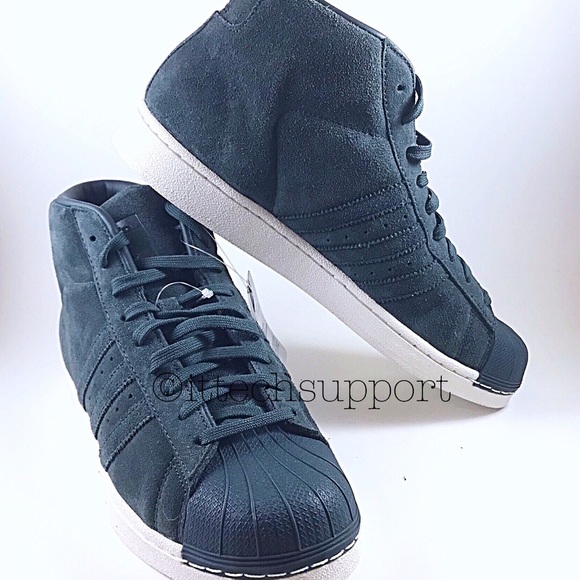 Men's Adidas-Pro-BZ0214-Hi-Tops Dark Green Size 9 - Picture 3 of 6